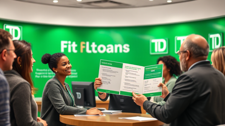 A person reviewing their financial options for a personal loan with TD Bank.