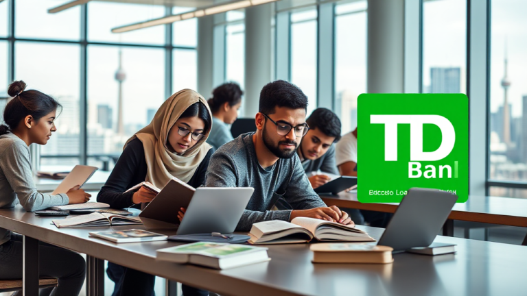 Student reviewing TD Bank Education Loan options for financing their studies.
