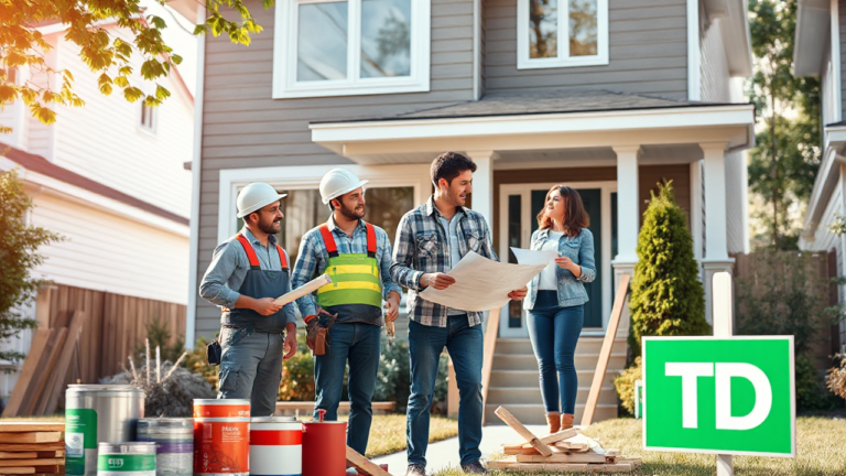Home renovation project funded by TD Bank loans.