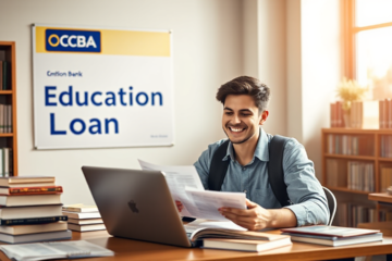 Student studying with CBA education loan materials.
