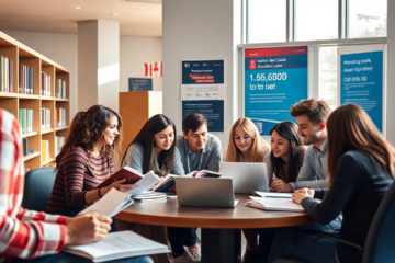 A student reviewing financial options for education loans with National Bank of Canada.