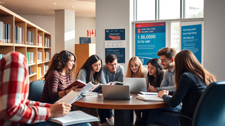 A student reviewing financial options for education loans with National Bank of Canada.