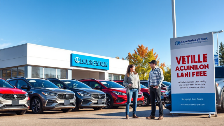 A person considering a vehicle acquisition loan from Laurentian Bank of Canada to finance their new car purchase.