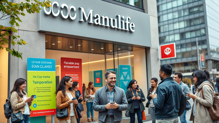 A representation of flexible personal loan options from Manulife Bank.