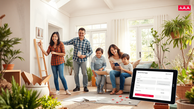 Person reviewing renovation plans with NAB loan details