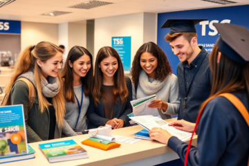 Students reviewing TSB Bank Education Loan options for financing their studies.
