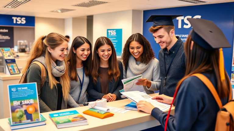 Students reviewing TSB Bank Education Loan options for financing their studies.