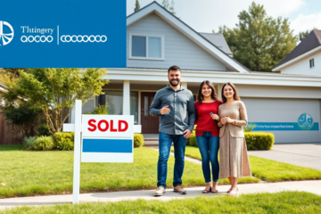 A family happily standing in front of their new home, showcasing the benefits of Co-operative Bank Real Estate Loans.