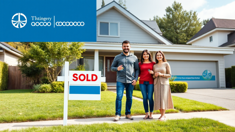 A family happily standing in front of their new home, showcasing the benefits of Co-operative Bank Real Estate Loans.
