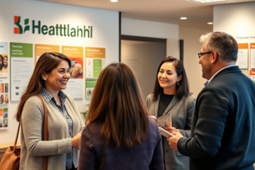 A woman reviewing her finances with Heartland Bank personal loan paperwork.