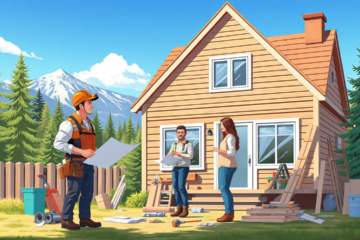 A homeowner planning a renovation project with the help of a Motus Bank Loan.