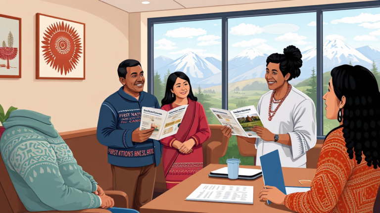 Representation of First Nations Bank real estate loan options for Indigenous communities.