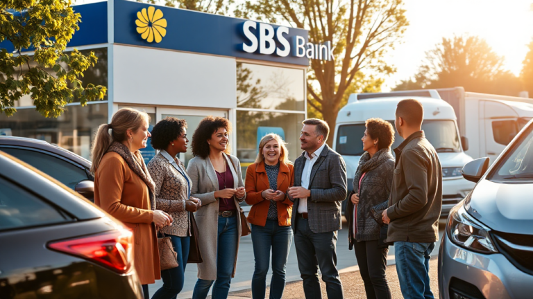 A person happily driving their new vehicle financed through SBS Bank Vehicle Acquisition Loan.
