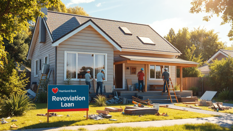 A happy family discussing home renovation plans with a bank representative