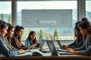 Students exploring Concentra Bank education loan options.