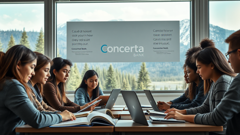 Students exploring Concentra Bank education loan options.