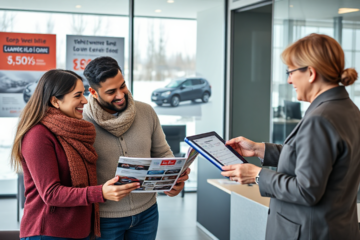 A person considering a vehicle acquisition loan at Bridgewater Bank.