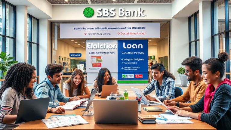 Student studying with financial tools for SBS Bank education loan