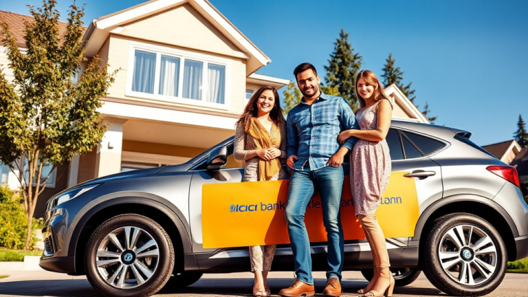 A vehicle being financed through ICICI Bank's Vehicle Acquisition Loan service.