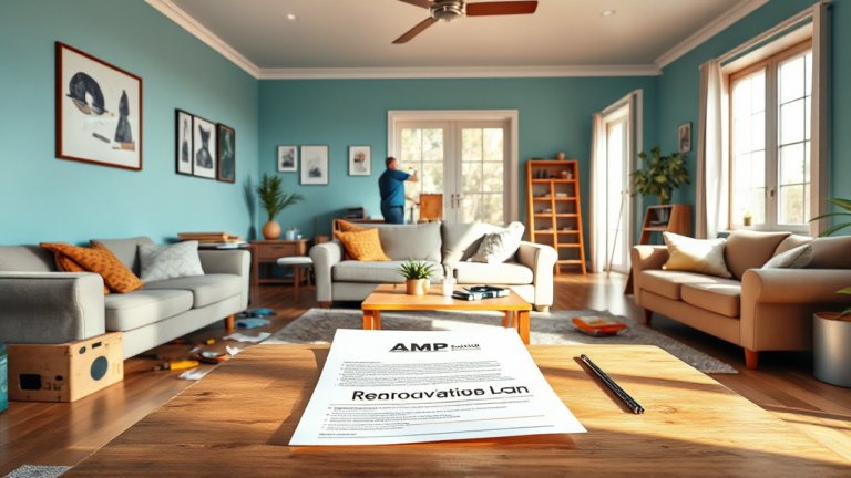 Person planning home renovation with AMP Bank Ltd Loan options