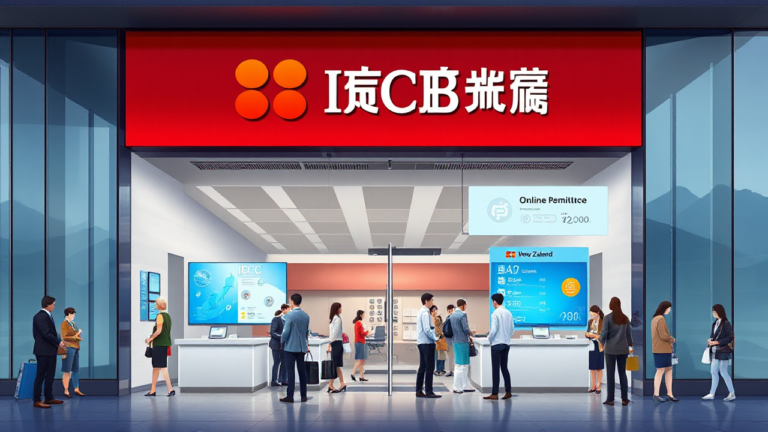 ICBC New Zealand logo representing banking services and solutions.