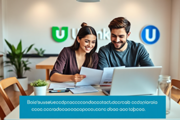 A person reviewing their finances with a UBank personal loan brochure