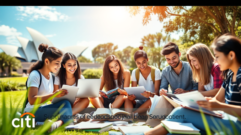 A student reviewing options for Citi Australia Education Loan to finance their studies.