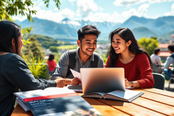 Student studying with MUFG Bank education loan resources