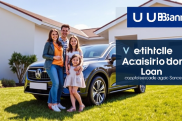 A person smiling next to their new car financed by UBank Vehicle Acquisition Loan.