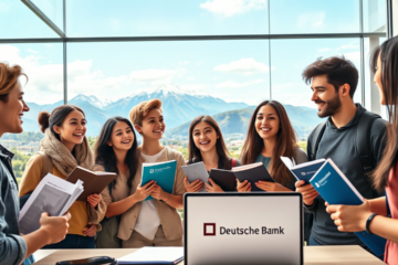 Students considering Deutsche Bank's education loan options for studying abroad.