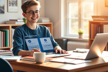 Student studying with Pepper Money Education Loan materials