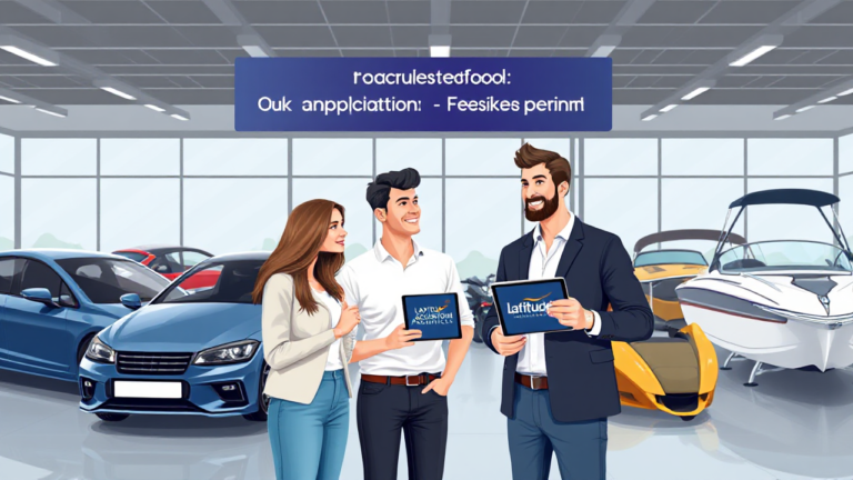 A customer exploring financing options for a vehicle through Latitude Financial Services.
