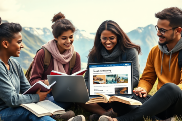 Students exploring education loan options with Credit Suisse.