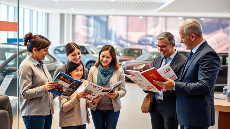 A car and financial documents representing vehicle acquisition financing.
