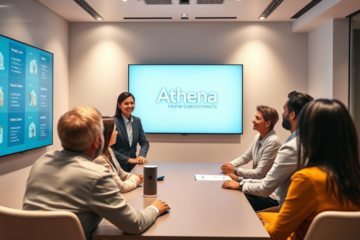 Illustration of Athena Home Loans offering real estate loan solutions for buyers and investors.