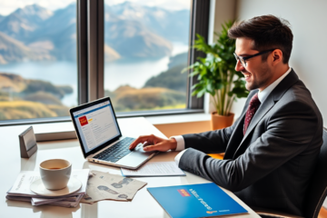 Illustration of a person applying for a Wells Fargo personal loan online.