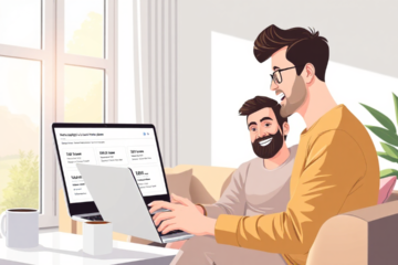 A young couple discussing their options for Nano Digital Home Loans with a financial advisor.