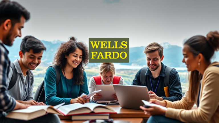 Wells Fargo logo with a graduation cap symbolizing education loans.