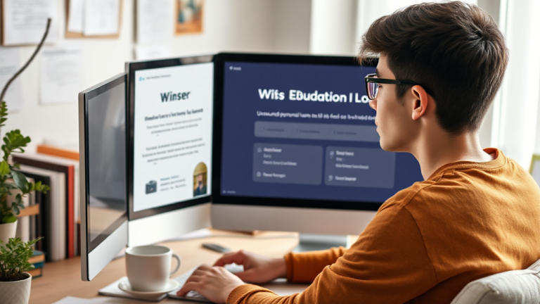 A student researching options for Wisr Education Loan to finance their studies.