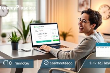 A person reviewing financial options for a MoneyPlace personal loan.