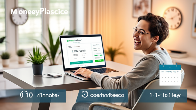 A person reviewing financial options for a MoneyPlace personal loan.