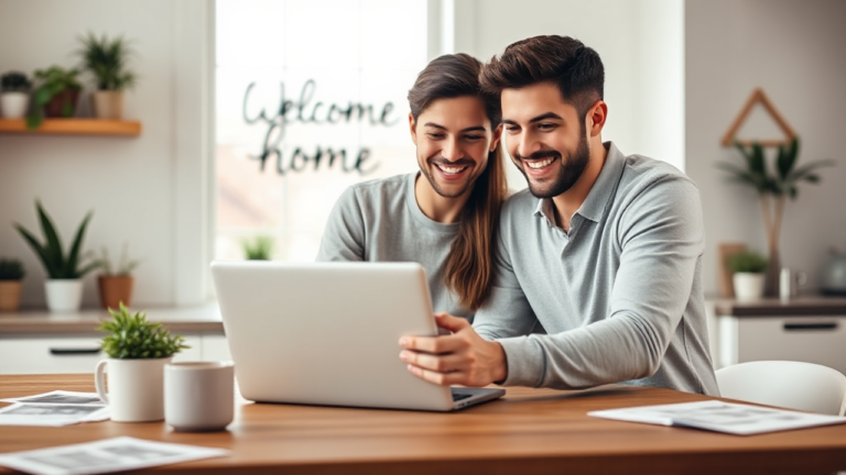 A family happily discussing their home buying experience with Plenti Real Estate Loan.