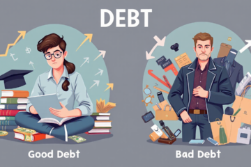A visual representation of the difference between good debt and bad debt in financial literacy.