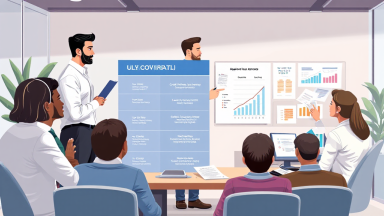 Illustration depicting factors affecting loan approval such as credit scores and income stability.