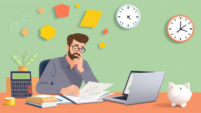An illustration of a person considering taking a loan to improve their credit score.