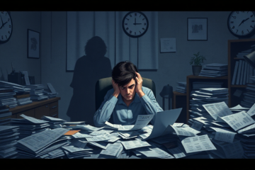 An image depicting the stress of debt affecting mental health.