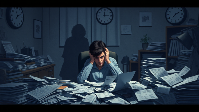 An image depicting the stress of debt affecting mental health.