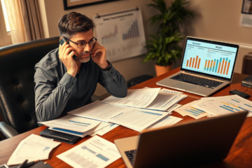 A person negotiating debt terms with a bank representative.