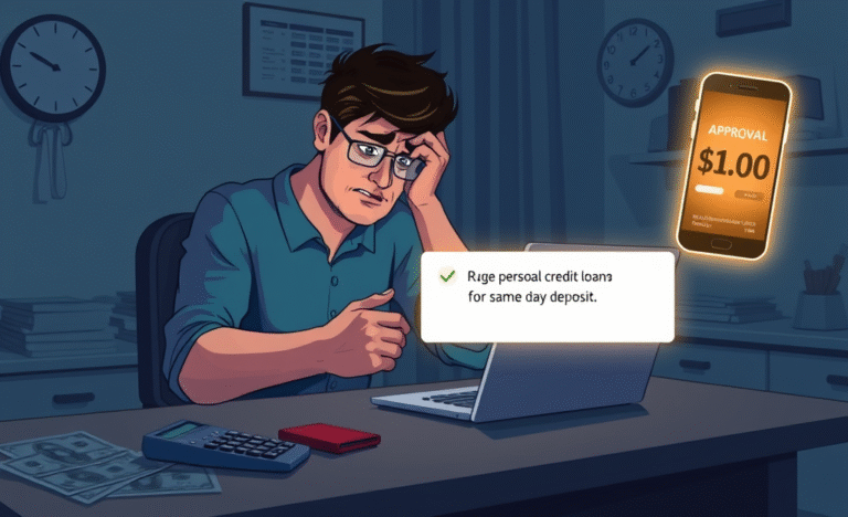 Image representing urgent personal credit options with same day deposit.