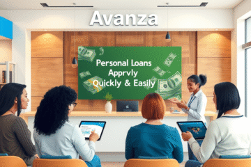 A person happily receiving approval for a personal loan from Avanza Bank.
